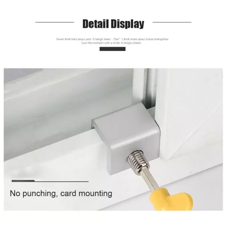 

Adjustable Sliding Window Locks Stop Anti-theft Window Door Cable Limit Safety Key Lock Stopper Translation Screen Lock Dropship