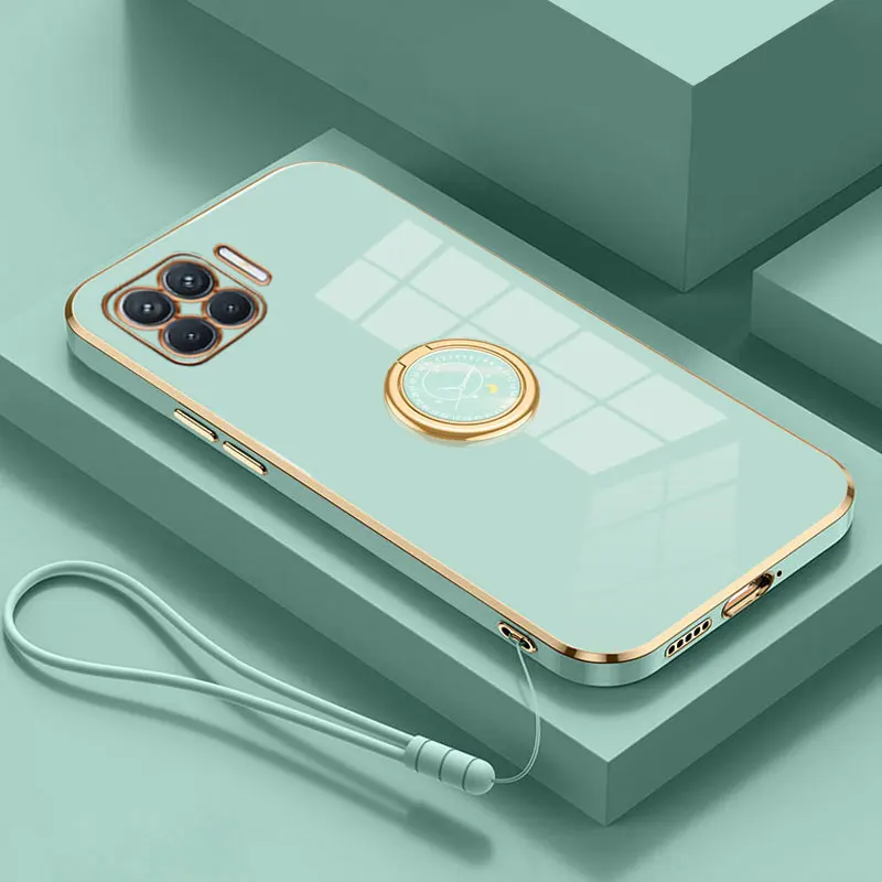 Reno4 Lite Case Lanyard Rope Holder Cover for oppo Reno4 Lite F Cases For OPPO A93 F17 Pro Soft Coque Fundas Reno4lite