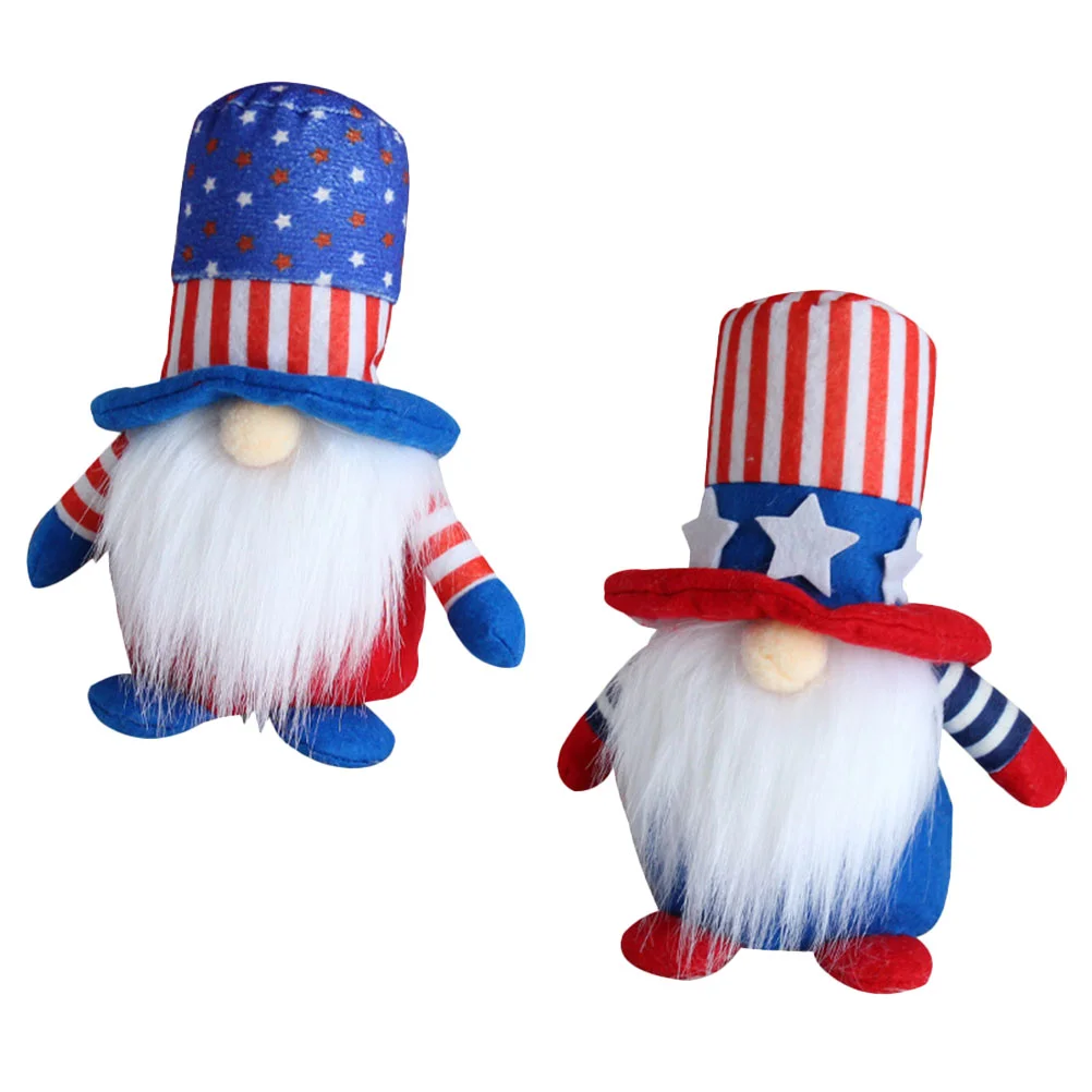 

2 Pcs Independence Day Decoration Norse Small Gnome Festival Accessory Decorations Decorative Dwarf