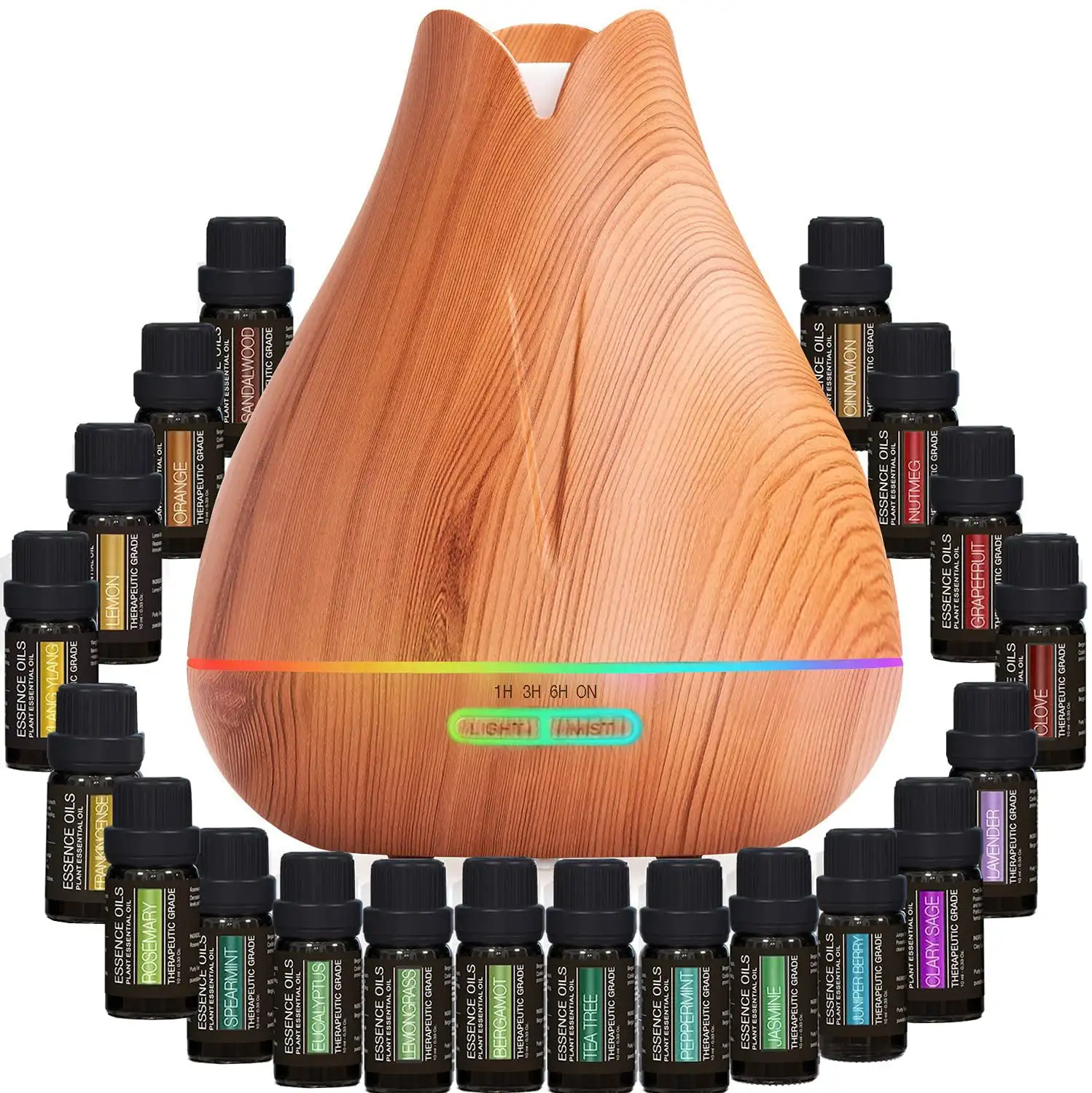 

Ultrasonic Aromatherapy Diffuser & Essential Oils Home Gift Set 400ml