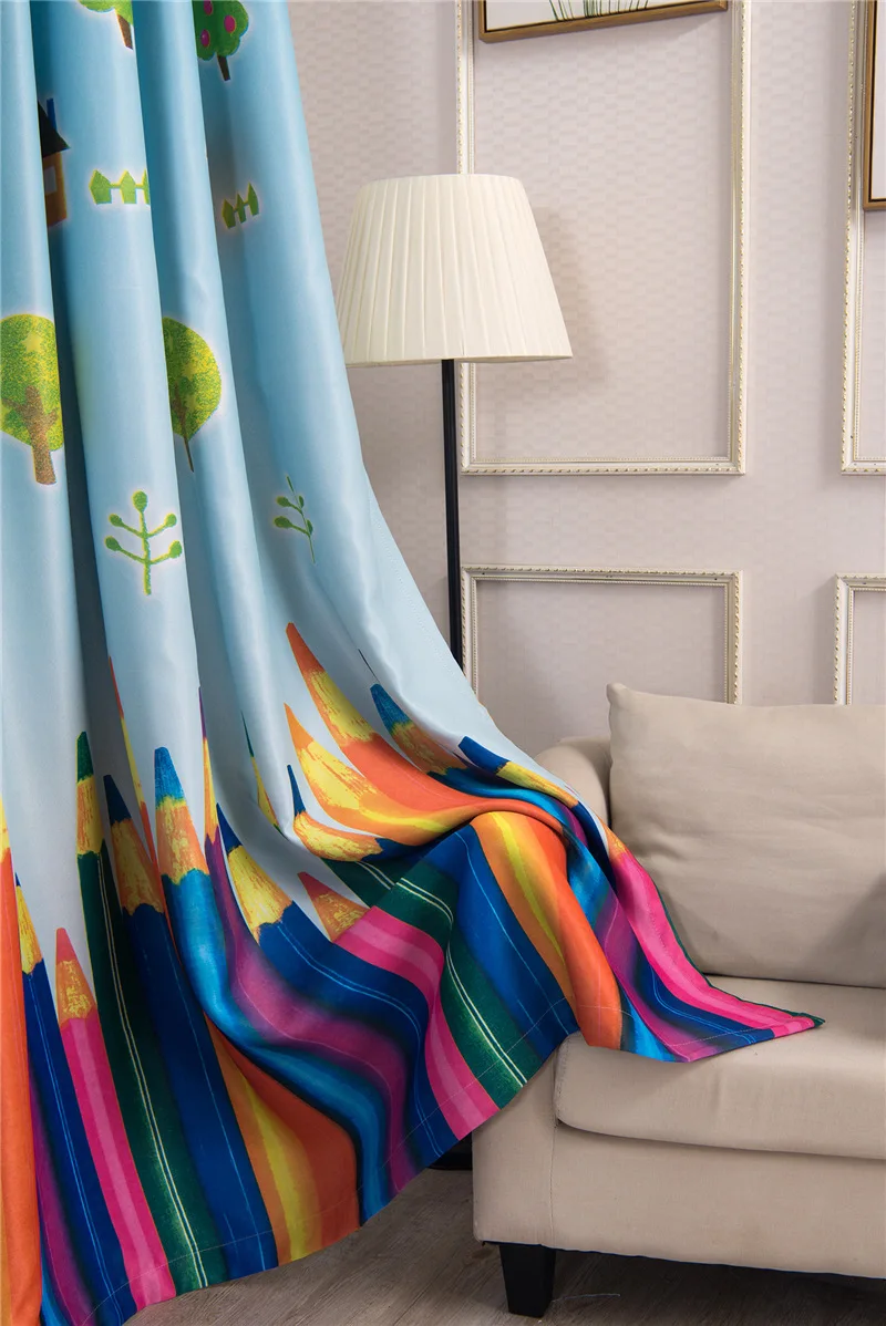 Шторы-карандаш черные шелковые светонепроницаемые занавески для гостиной