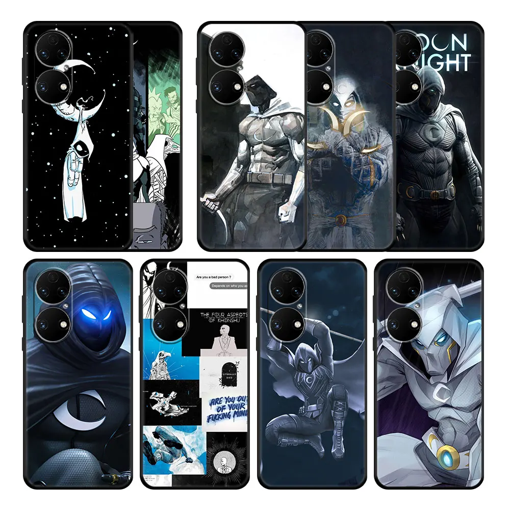

TPU Cell Case for Huawei Nova 5T P20 Pro P40 Lite P50 P30 9 SE P50E Y7 8i Y6 7i P Smart Z Capa Thin Marvel Moon Knight Powers
