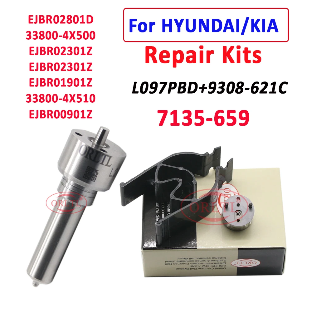 ORLTL топливная форсунка 33800-4X500 клапан 9308-621C L097PBD ремонтный комплект 7135-659 28239294 для