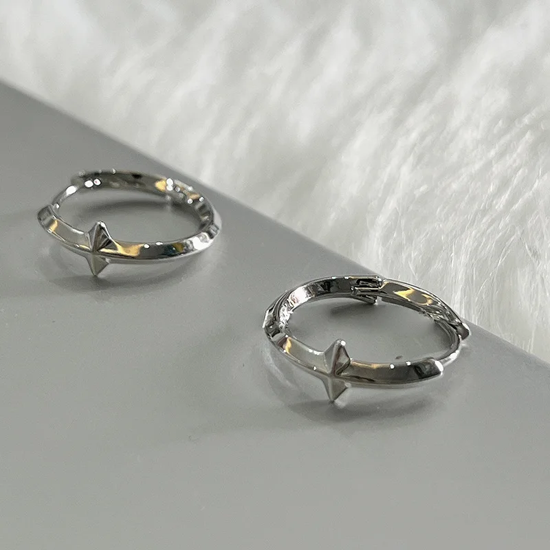 Fashion Delicate Silver Ear Studs Small Cross Hook Earrings for Women Lightning Dangle Earring Jewelry Party Banquet Accessories