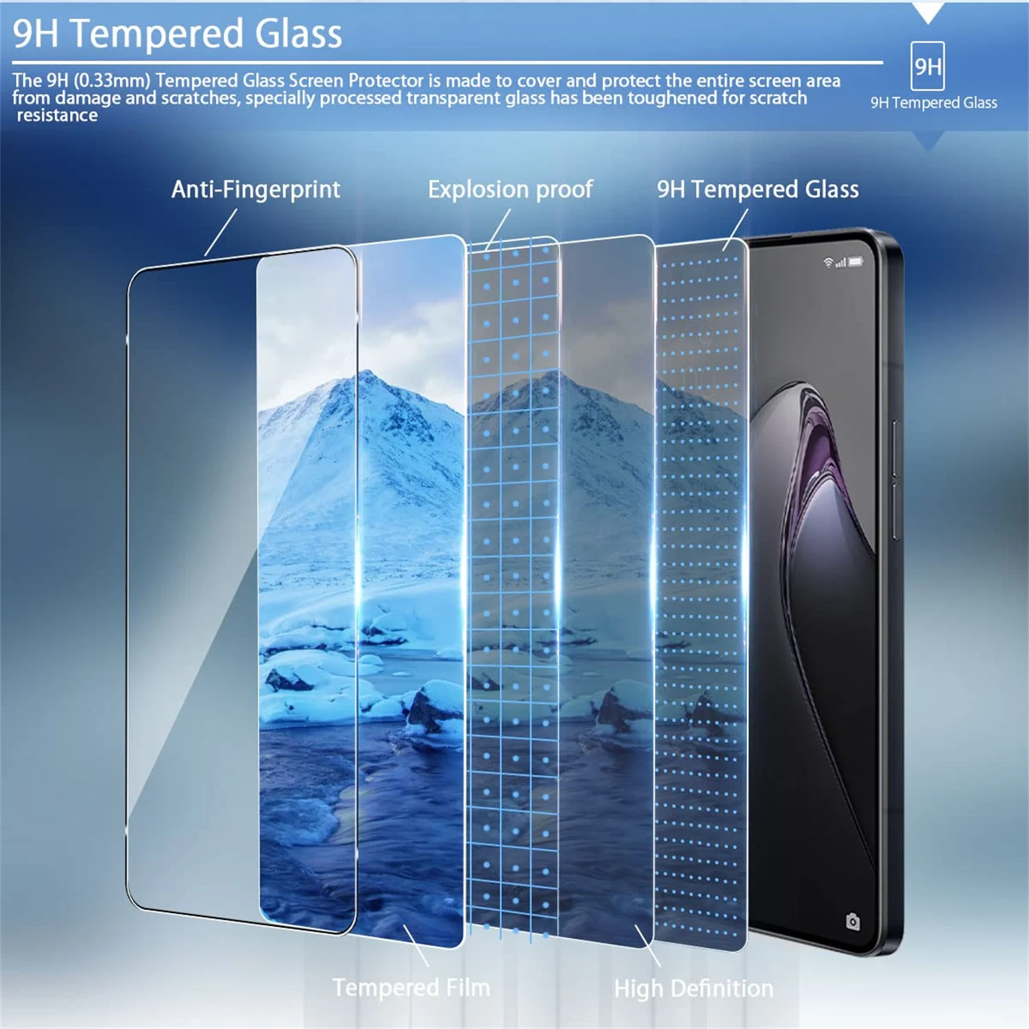 Защита экрана для OPPO K9 закаленное стекло из алюминия HD Кристалл 9H