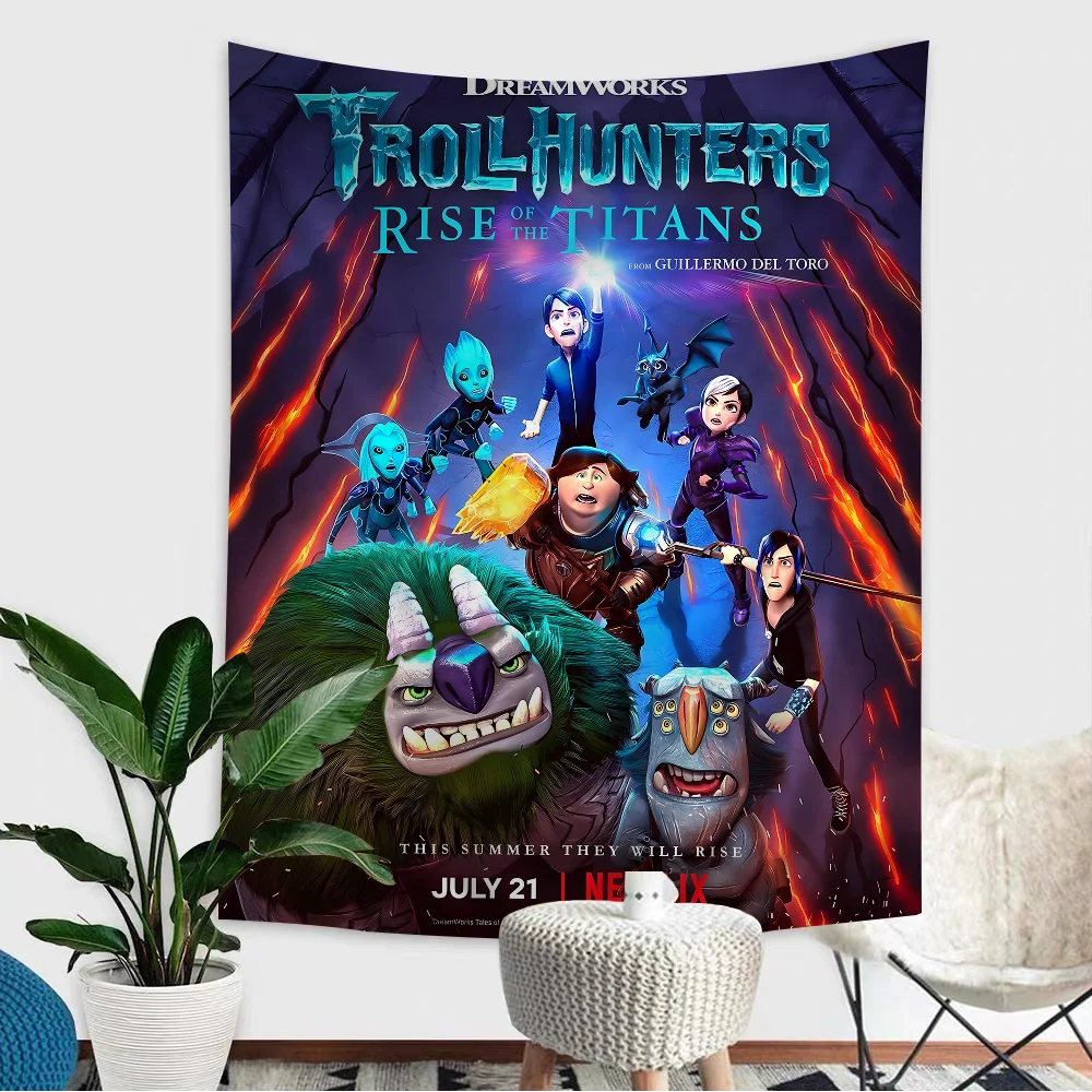 Настенный Гобелен С Изображением Аниме Охотников За Троллями — Декоративное