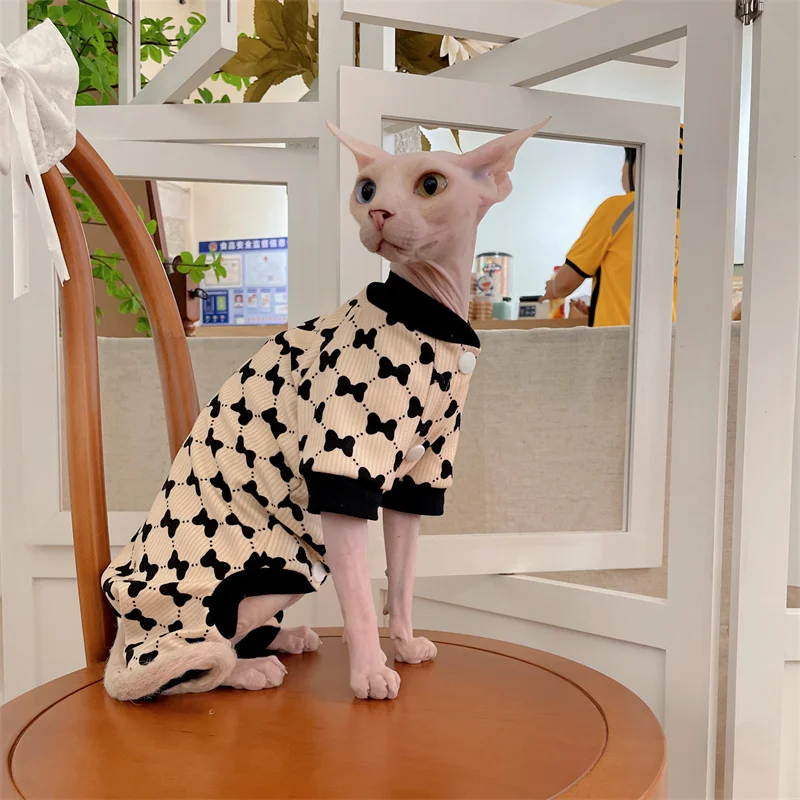 

Комбинезон Sphynx с кошачьими ушками, милая бейсбольная форма для кошек, хлопковое пальто для уличной одежды Devon Rex, из мягкого хлопка