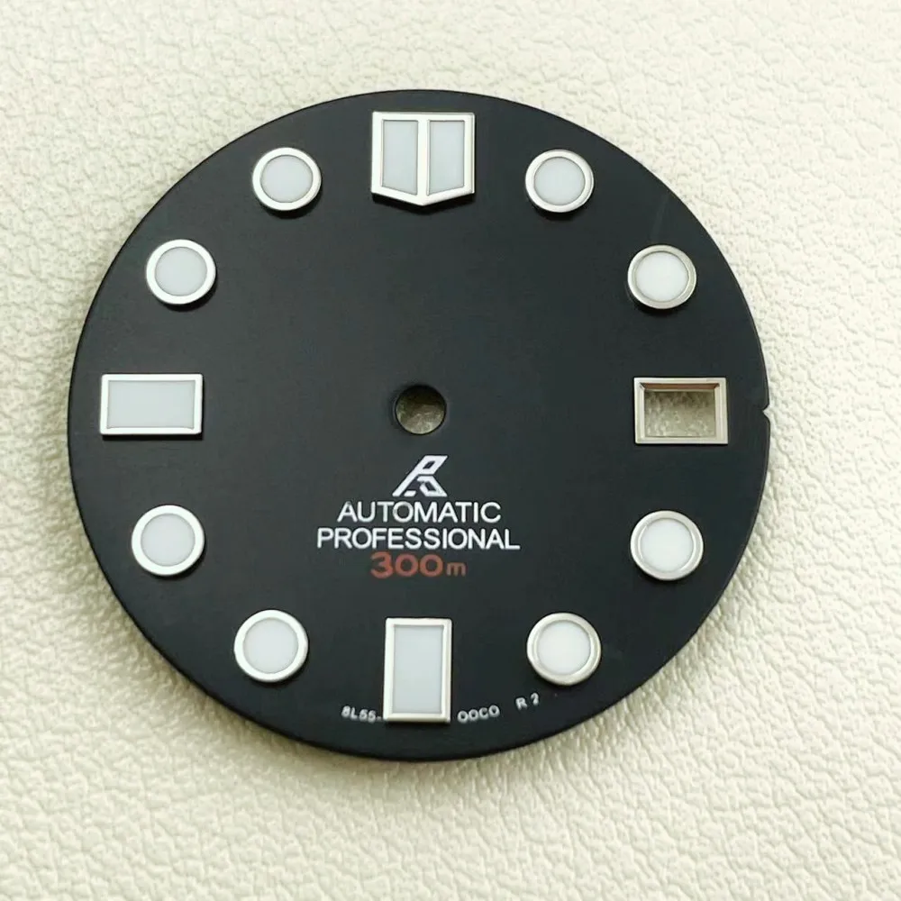 New NH35 dial strong green luminous mechanical watch abalone modified NH36 matte pattern literal 28.5mm watch accessories