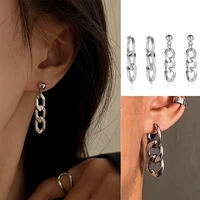 trendy cool tassel cuban chain drop earrings for women pop rock punk earrings hip hop jewelry party girls accessories