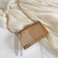 unique hollow out clutch bag for wedding rose gold girls night metal purse party woman bag