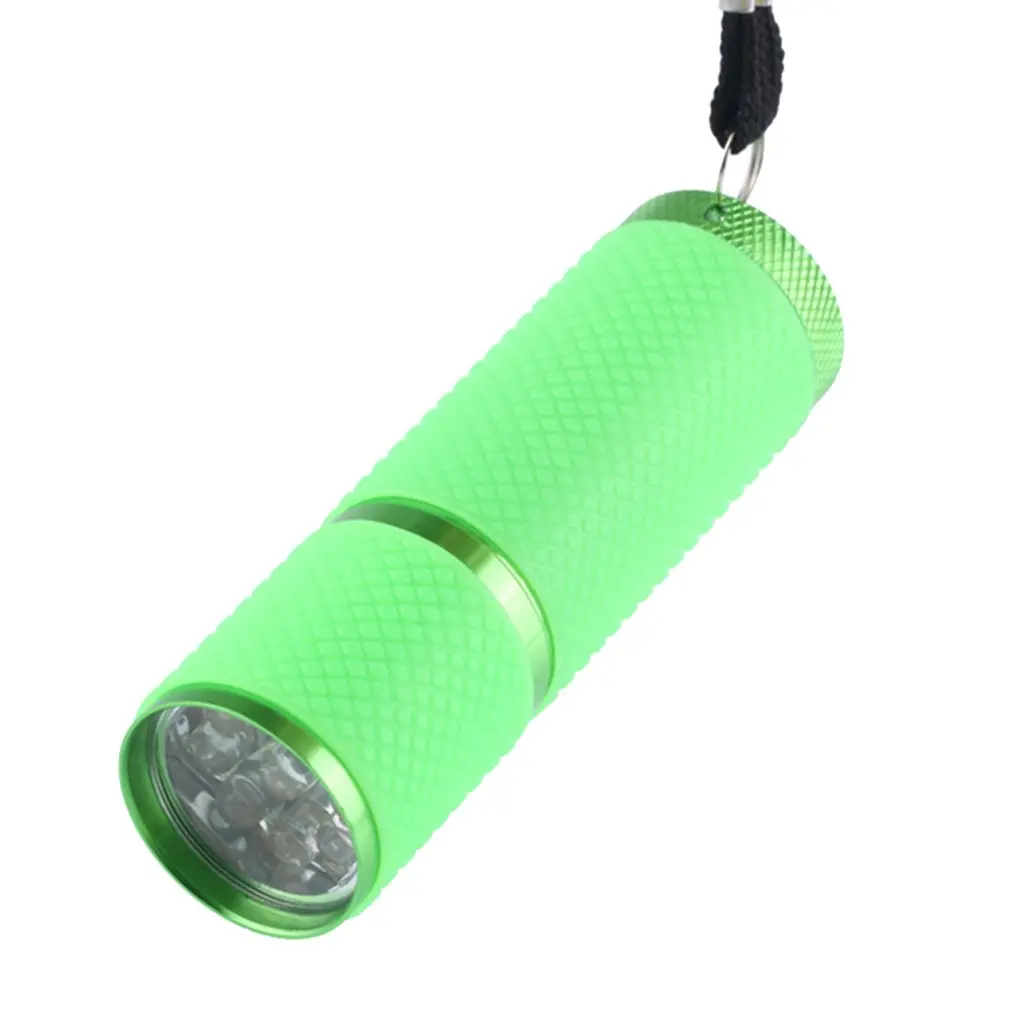 

1Pc Uv Flashlight 9 LED Nail Dryer Curing Lamp Flashlight Torch For UV Gel Nail Polish Dryer Tool Flashlight Currency Detector