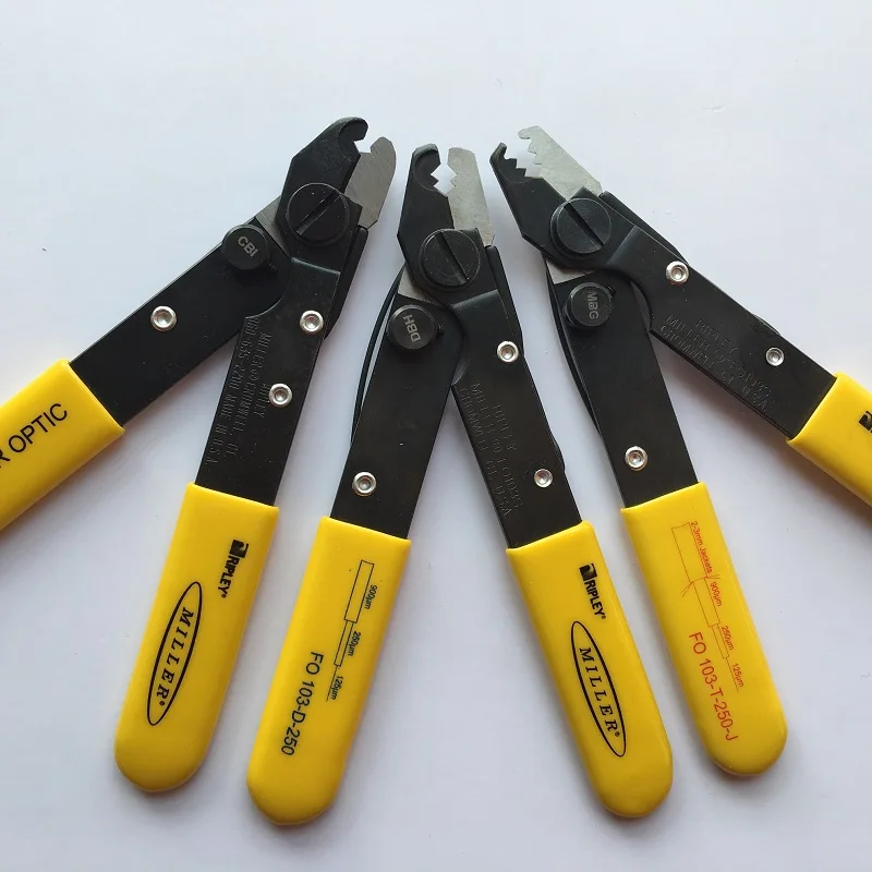 Original Imported Miller Fiber Optic Stripper FO103-T-250-J  FO103-D-250   Three Holes Fiber Stripping Pliers