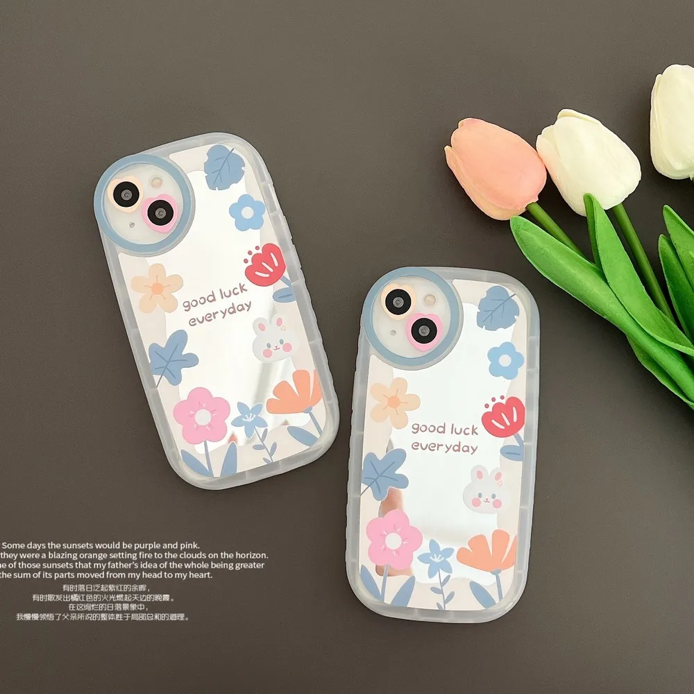 

Mirror Colored Flowers And Leaves Case for iPhone 12Pro 12 13ProMax 13Pro 13 11ProMax 11 XS X XR XSMAX Soft Shell