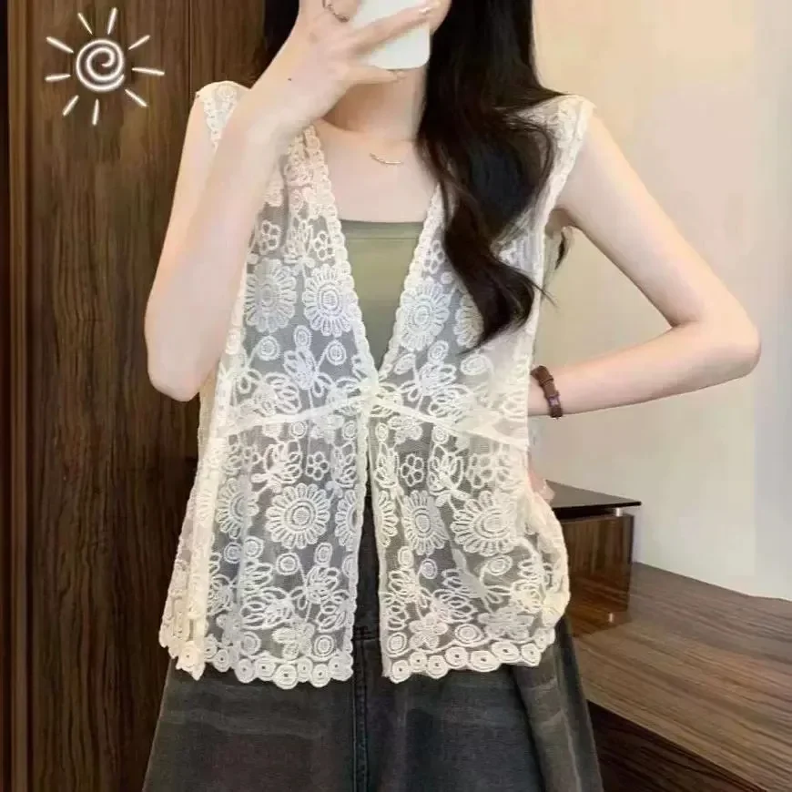 Оптовая продажа тонкий вязаный жилет женский летний свободный кардиган без
