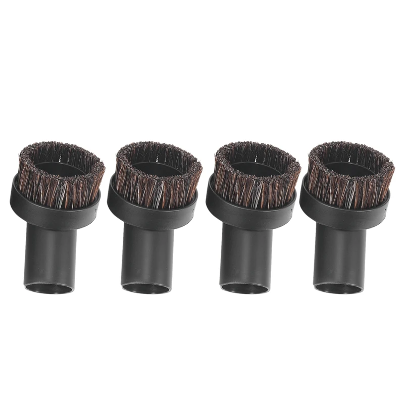

4 Pcs Horsehair Bristle Vacuum Cleaner Round Dusting Brush Replacement, Corner/Track Cleaning Tools,Inner Dia 32Mm