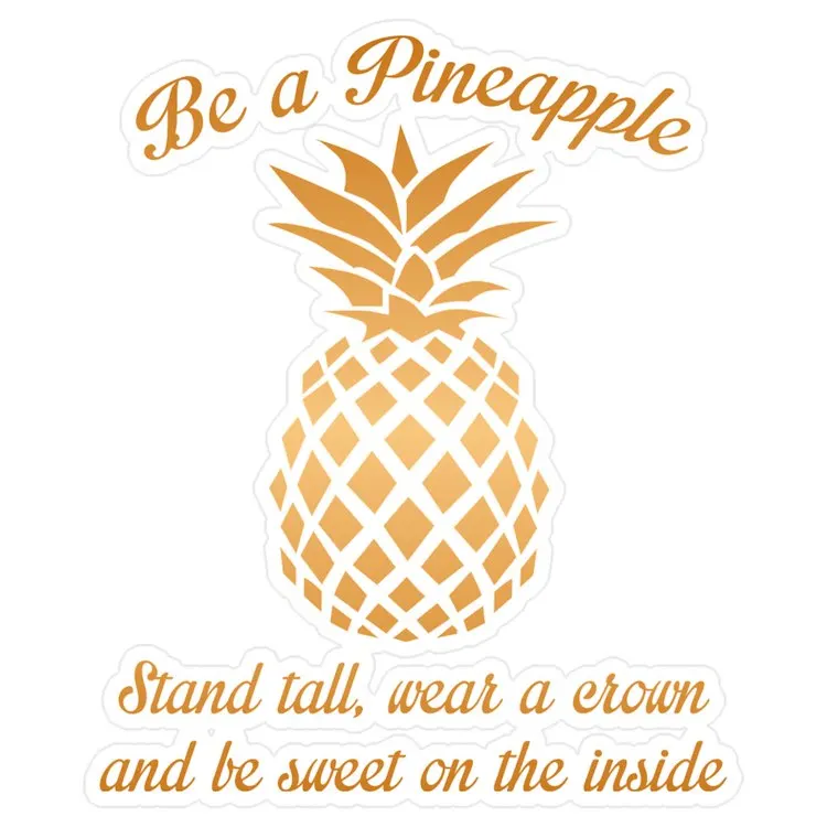 

Наклейка с ананасом среднего размера для ноутбука, забавный автомобиль, милый мультяшный модный чемодан для общественных мест