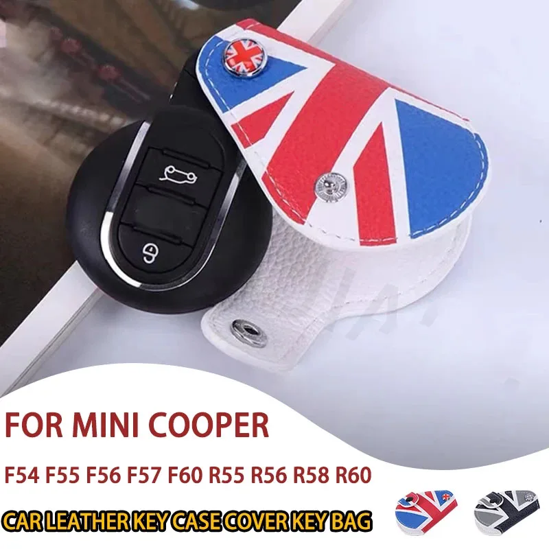 Фото Кожаный чехол-ключница в стиле флага для Mini Clubman Countryman Union Jack Cooper R55 R56 R57 R58 R59 R60 F55 F56 №4