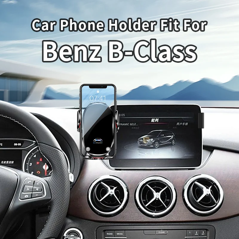 Фото Автомобильный держатель телефона, подходящий для Mercedes-Benz B-Class, крепление для телефона для экрана 7/8 дюйма с основанием из алюминиевого сплава, простая установка №1