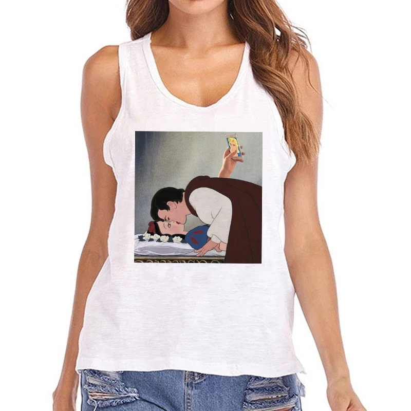 Женская Винтажная футболка в готическом стиле укороченная Принцессы Диснея