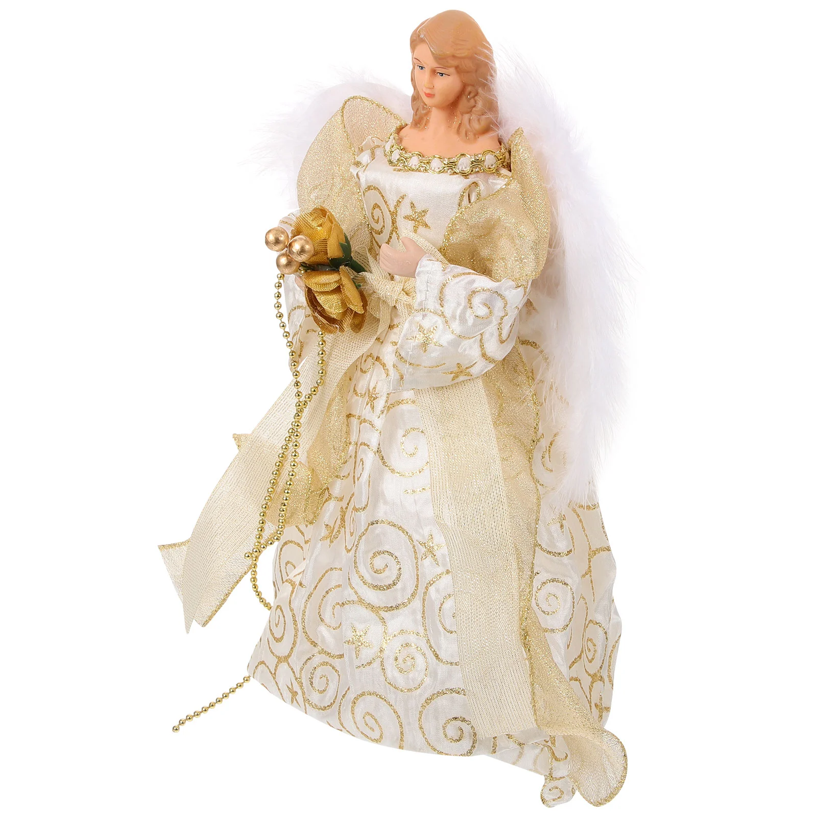 

Small Statue Wedding Christmas Tree Topper Decorative Items Home Angel Fabric Table