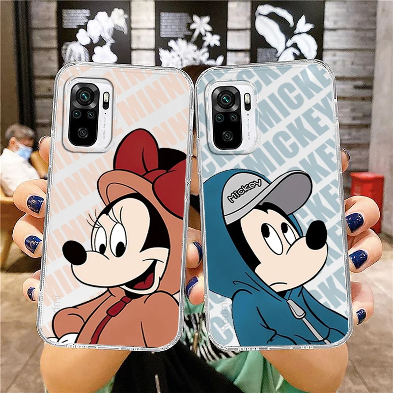 

Fashion Couple Mickey Minnie Phone Case For Xiaomi Redmi Note 12 11E 11S 11 11T 10 10S 9 9T 9S 8 8T Pro Plus 5G 7 Transparent