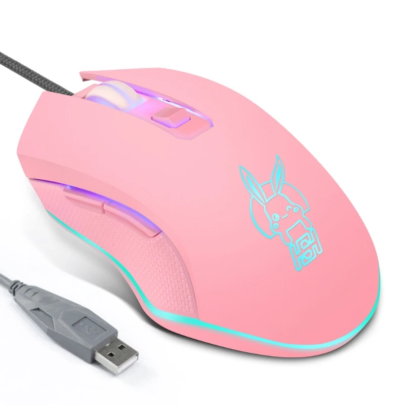 Проводная игровая мышь с милым кроликом для детской эргономичной компьютерной мыши высокого качества