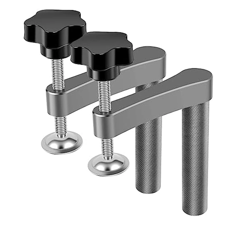 

2Pcs Bench Dog Clamp Stainless Steel Dog Hole Clamp Adjustable Bench Desktop Clip For Woodworking Gray+Black (20Mm/0.79Inch)