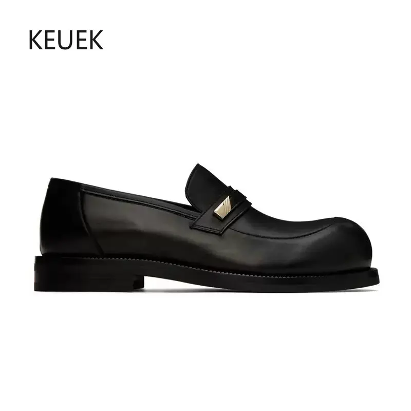 

High-End Vintage Men Shoes Black Design Business Casual Leather Shoes Genuine Leather Loafer Derby Shoes Zapatos Hombre 6C