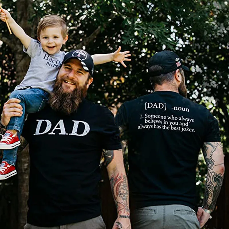 

Dad Defined Men's Fashion T-Shirt Father's Day Tee Shirt Gifts Short Sleeve Casual Tops Customized Products Short Sleeve Blouses