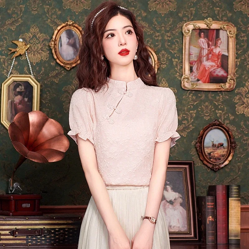 Летняя облегающая блузка с коротким рукавом женские блузки Женская мода 2024