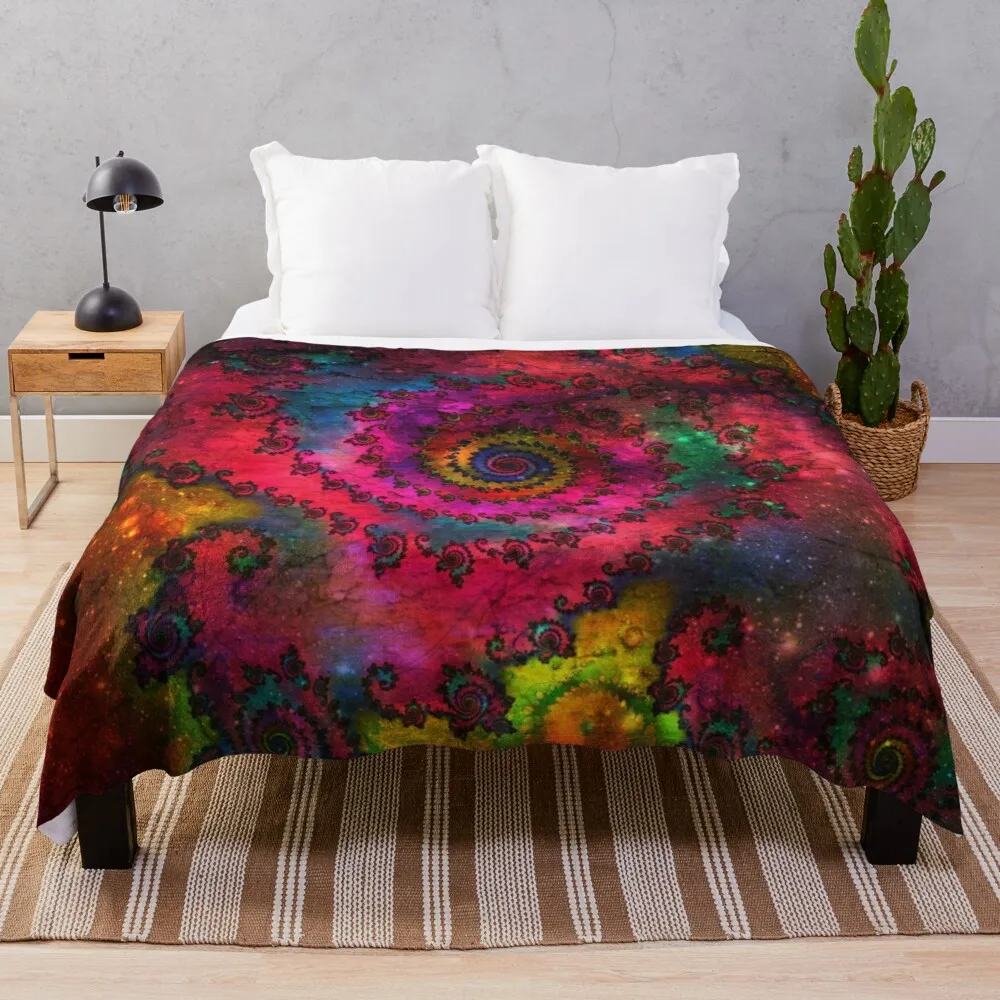 

PsychedelicUniverse Throw Blanket Throw Blanket fur blanket with fur big thick furry couple blanket Large knit plaid
