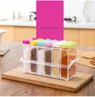 Коробка для приправ, прозрачная банка для специй, набор для соли и перца, бутылка для приправ, емкость для хранения кухонных приправ