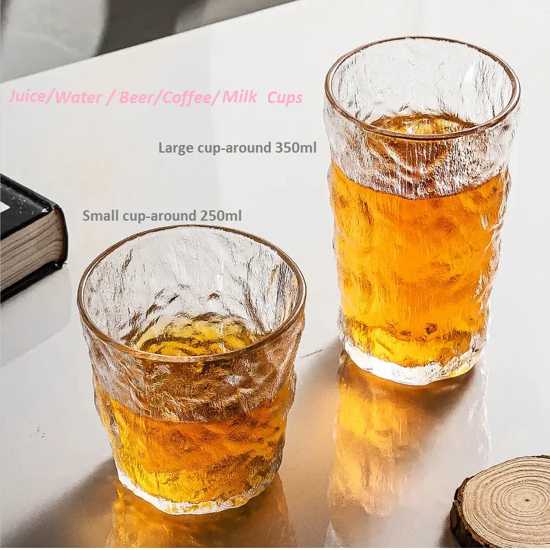 

Glass Water Cup Tea Milk Coffee Juice Beer Mug Home Bottle Drinkware 250ML 350ML Simple Design