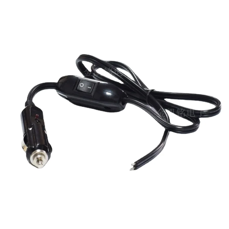 

1m 12V15A Cigarette Lighter Male Cable with 306 Button Switch, Thickened High-Power Pure Copper Car Charger Wire