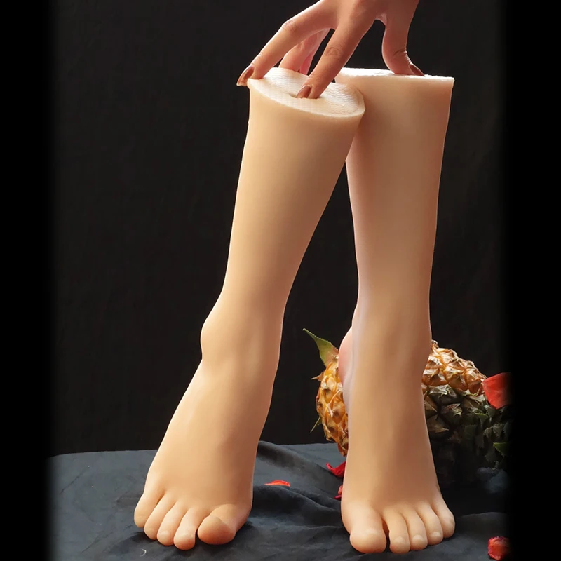 

1 Pair Lifelike Silicone Leg Feet Fake Foot Female Mannequin Displays Shoes Model Fetish Toy