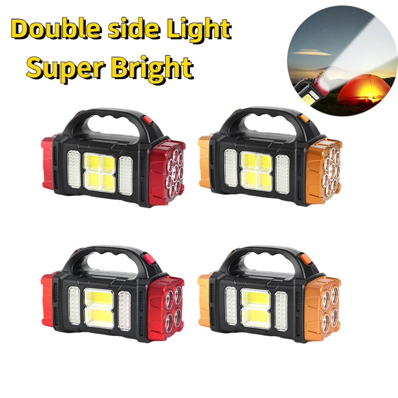 

Powerful Solar LED Flashlight With COB Work Light 4 Gear USB Rechargeable Torch Light Waterproof Solar Light for Outdoor Camping