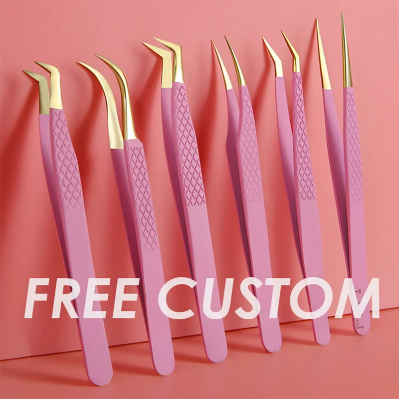 

False Eyelash Tweezers For Fake Eyelashes Extensions Individual Curved Strip Lashes Eyebrow Hair Clip Tongs Nail Art Makeup Tool
