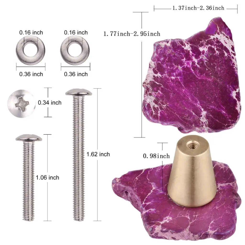 Sea Sediment Jasper Cabinet Knobs With Screws Healing Rough Stone Drawer Pull Handles For Dresser Wardrobe Cupboard Decor