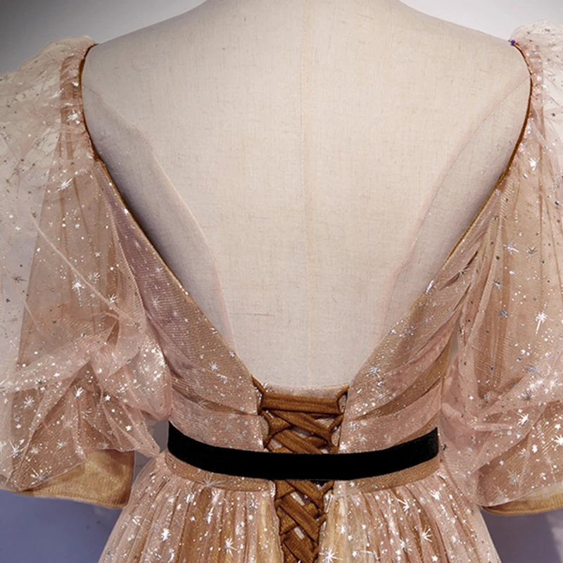 2023 Summer New Banquet Evening Dress Popular Women's Temperament Host Long Gold Elegant Evening Dress Adult Dress