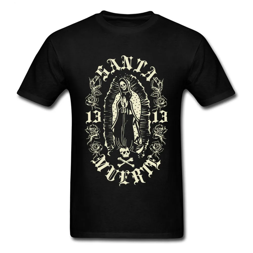 

Santa Muerte Mexican Icon T Shirt. Short Sleeve 100% Cotton Casual T-shirts Loose Top Size S-3XL