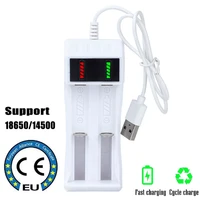 14500 18650 battery charger universal 2 slot li ion battery usb charger smart led chargering for rechargeable batteries