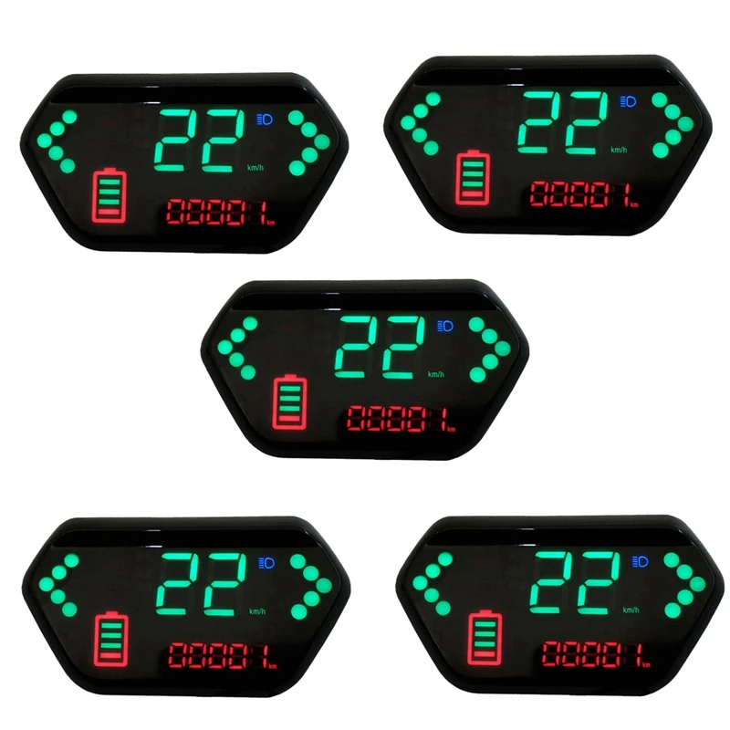 

5X 48V / 60V Motorcycle Odometer Digital LCD Display Tachometer LCD Speedometer For Electric Motorcycle