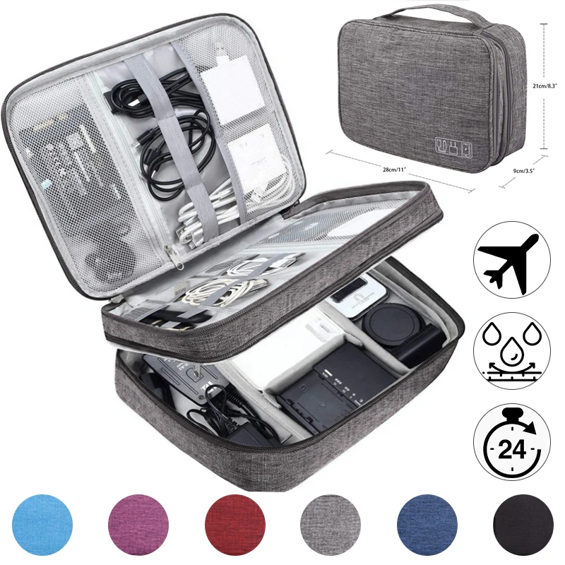 

Bag Travel Waterproof Charger Bag Organizer Electronic Data Digital Organizer Line Storage Plug Portable Cable Cable Storage