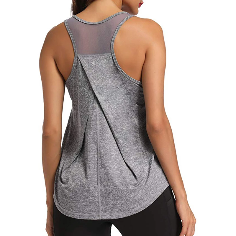 Fitness Women Sports Yoga Shirt Sleeveless Top Running Gym Vest Athletic Undershirt Sport Wear Tank Top Quick Dry Sportswear