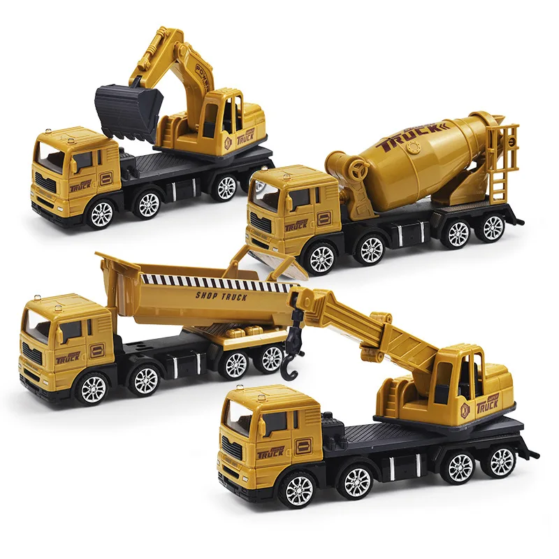 

City Engineering Vehicle Model Cars Inertia Die-casting Toys Car Excavator Crane Mixer Dump Truck Birthday Gifts For Kids Boys