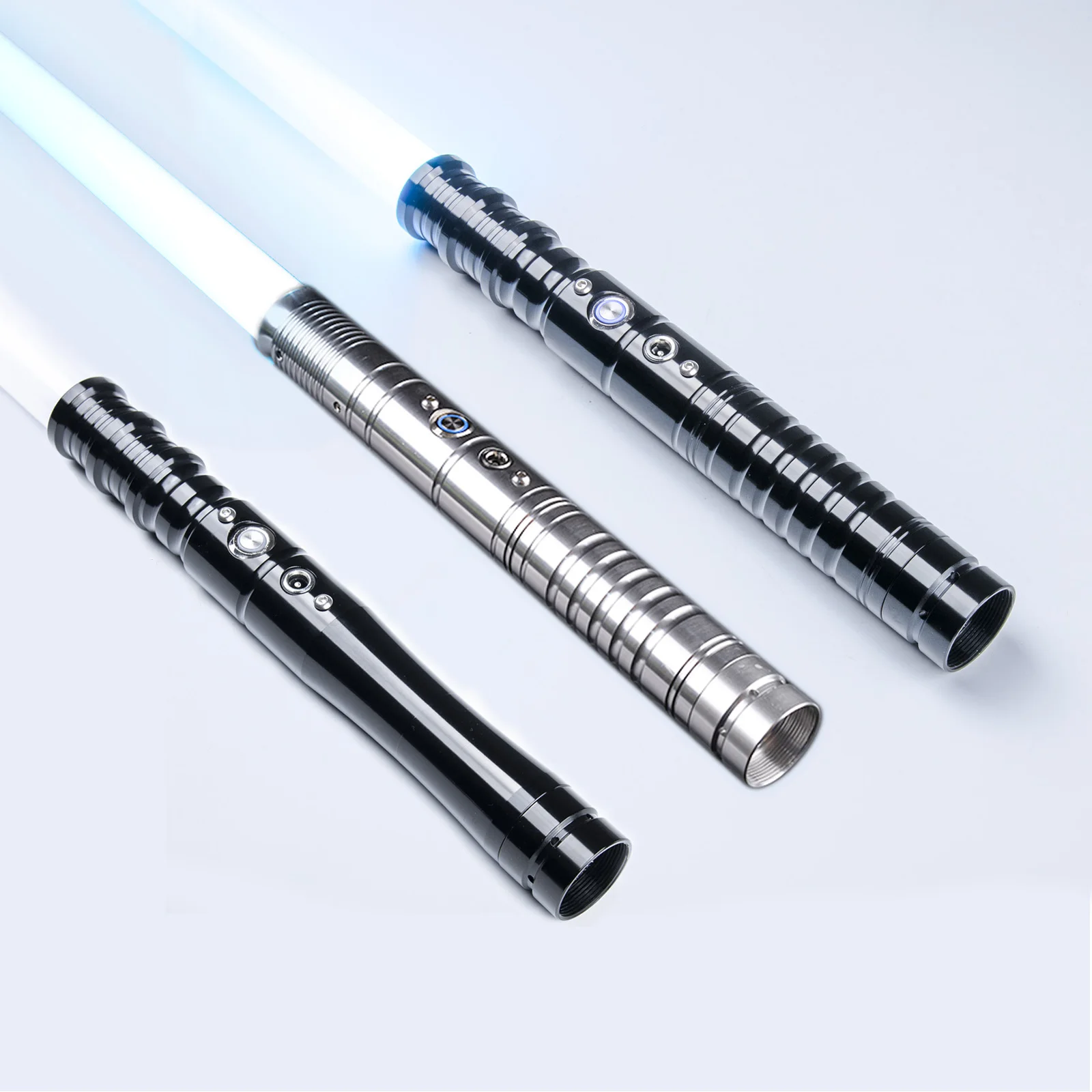 

Mini Laser Sword RGB 7 Colors Change Metal Handle Light Saber Mute and Memory Function Lightsaber Cosplay Blaster Toy Kids Gift