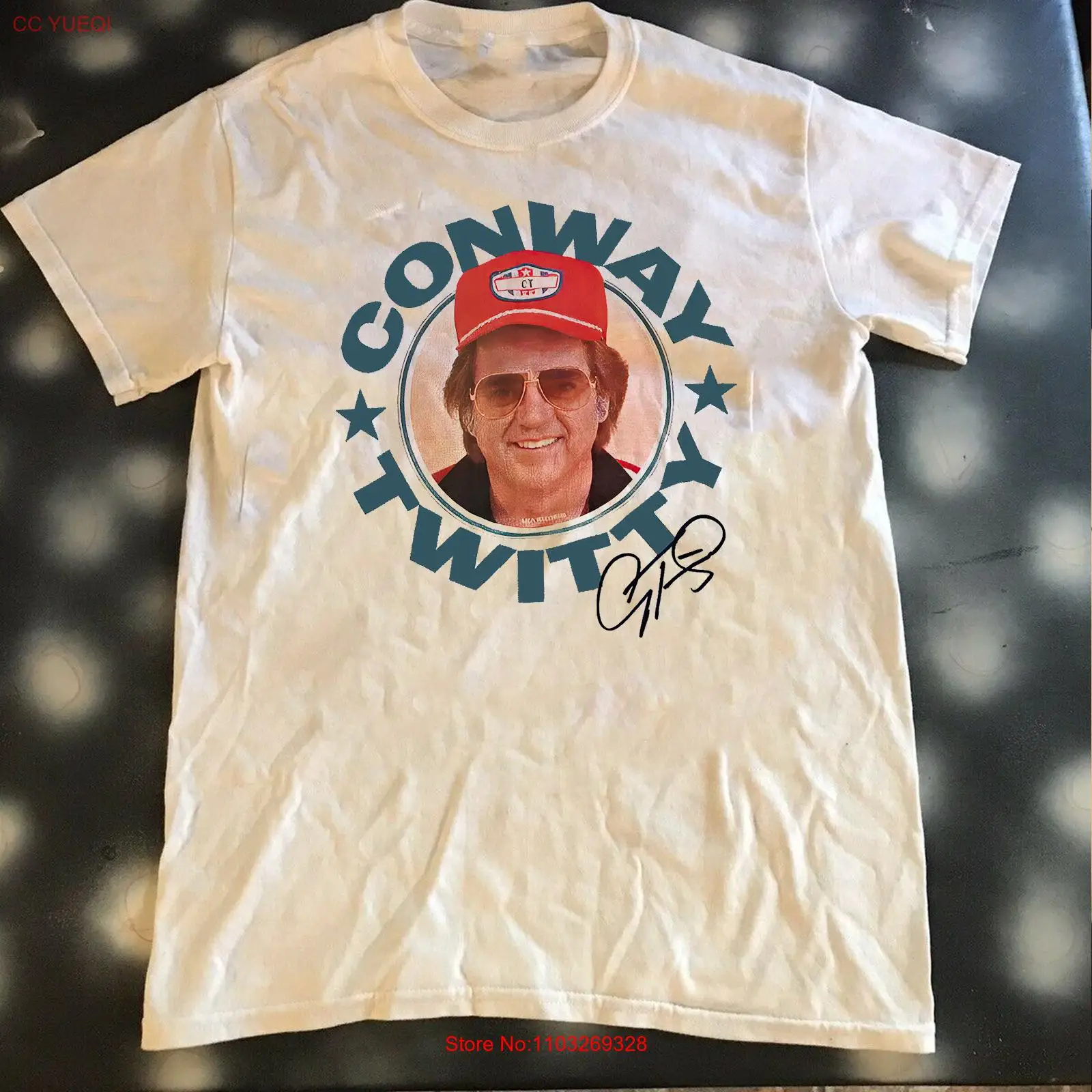 Винтажная Футболка Conway Twitty 1970s белая унисекс Ранняя Мужская SL02
