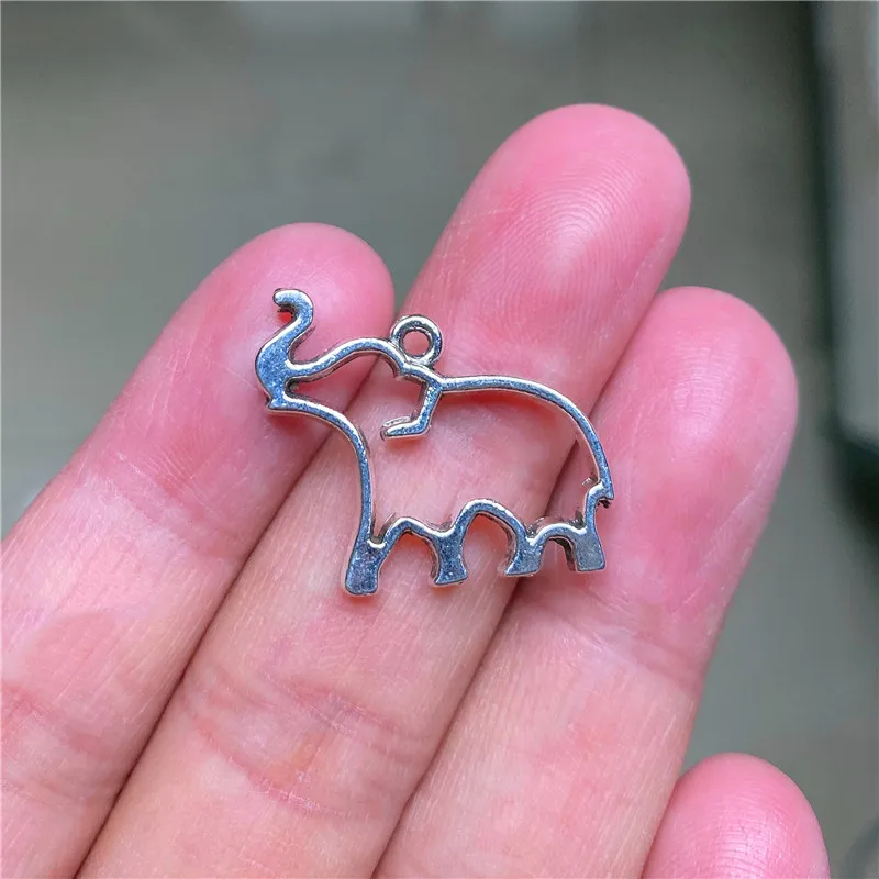 

6 шт., подвески в виде слона, 23 х21 мм