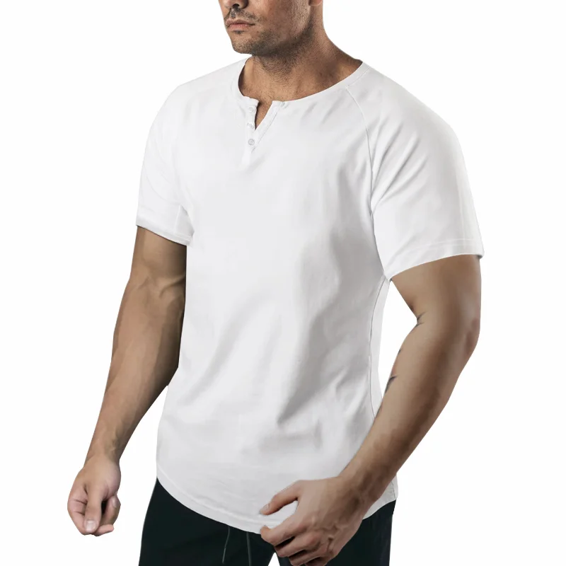 

Summer Men's T-shirt Slim Short Sleeved Shirt Solid Color Quick Drying Sports Tee Shirts