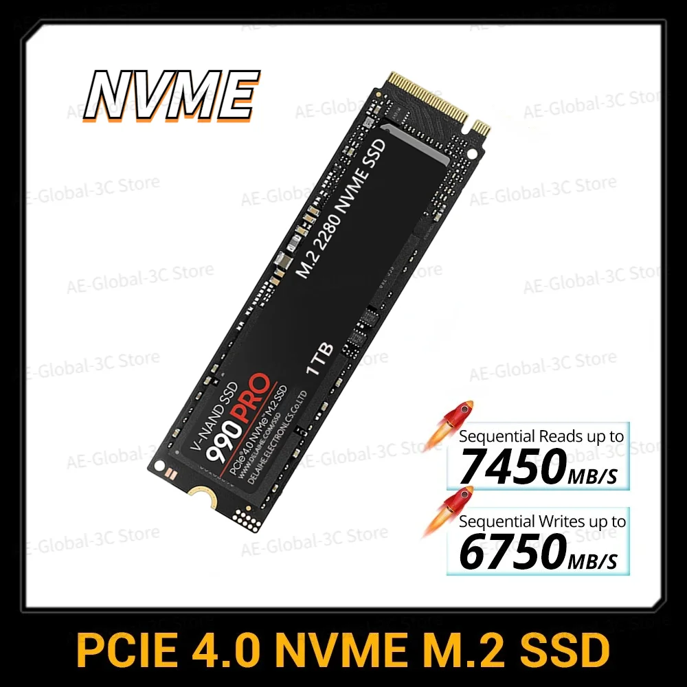 

4TB SSD 990 PRO PCIe 4.0 NVMe 4.0 M.2 2280 2TB 980EVO SSD Internal Solid State Hard Drive For Laptop Desktop MLC PC Computer